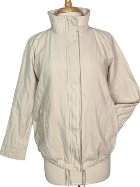 Eileen Fisher Jacket Size Small Organic Cotton Khaki Full Zip Spring Summer